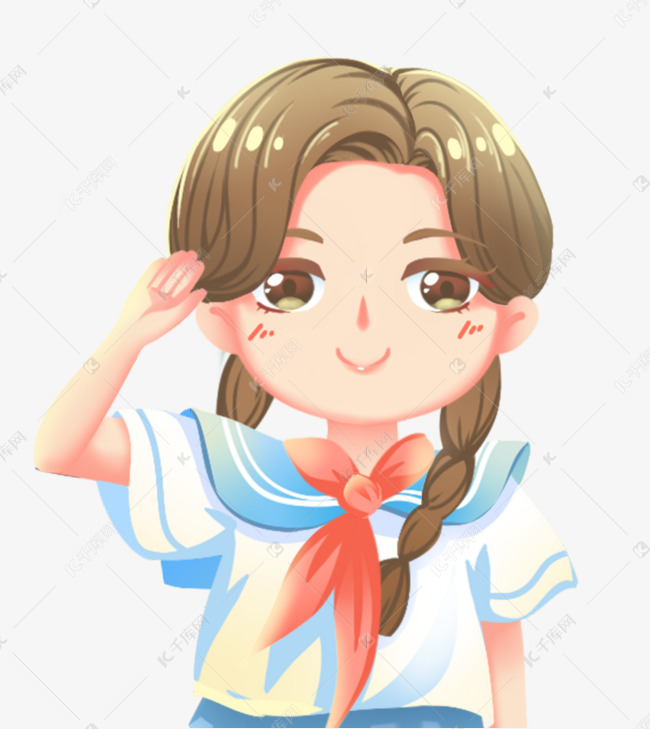 行军礼的女孩