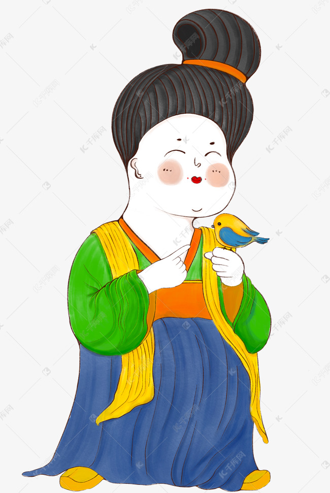 中国风唐三彩仕女俑