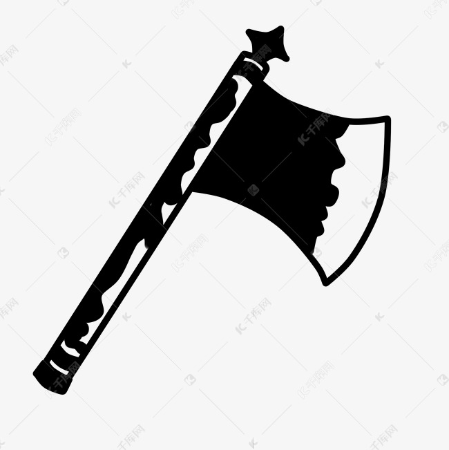 狩猎武器斧子剪影