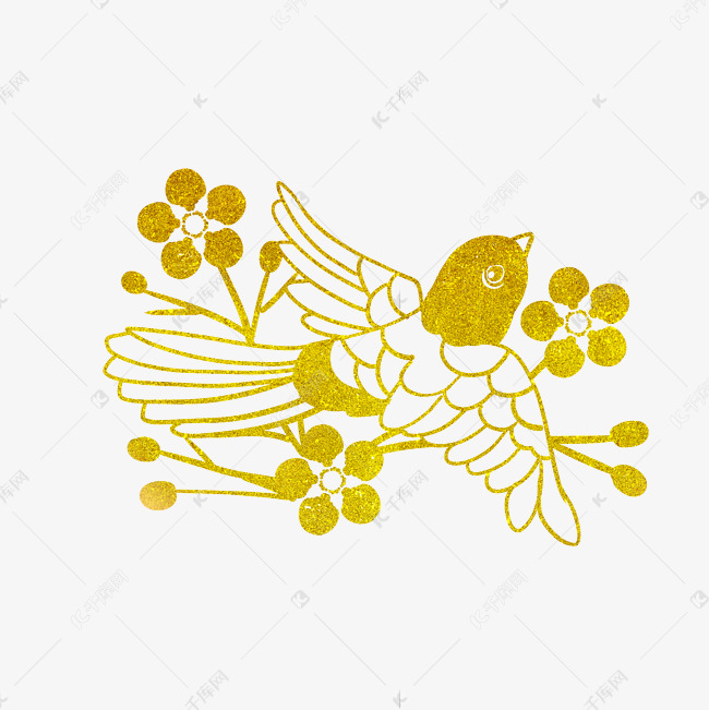 七夕烫金喜鹊剪纸素材图片免费下载-千库网