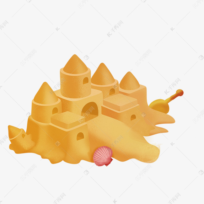 海滩堆食的城堡