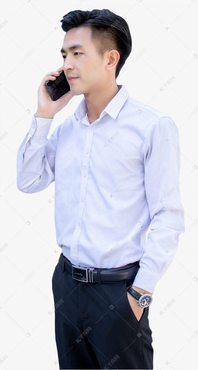 商务男性打电话侧脸