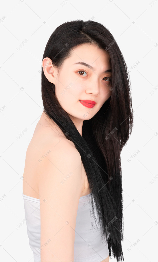 长发女士侧脸素材图片免费下载-千库网