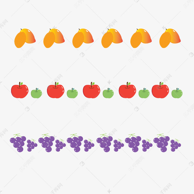水果苹果葡萄芒果分割线分隔符