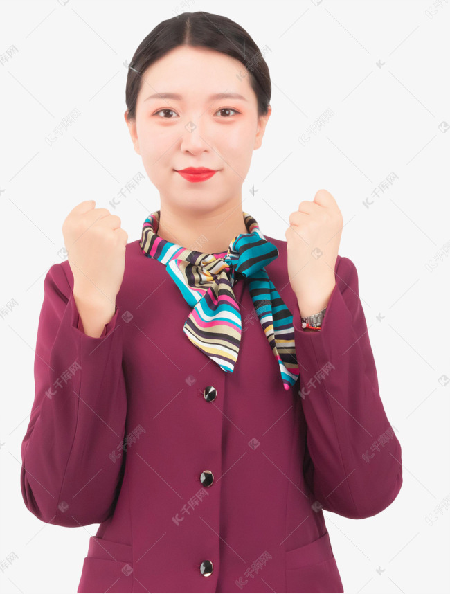 美女空姐加油手势