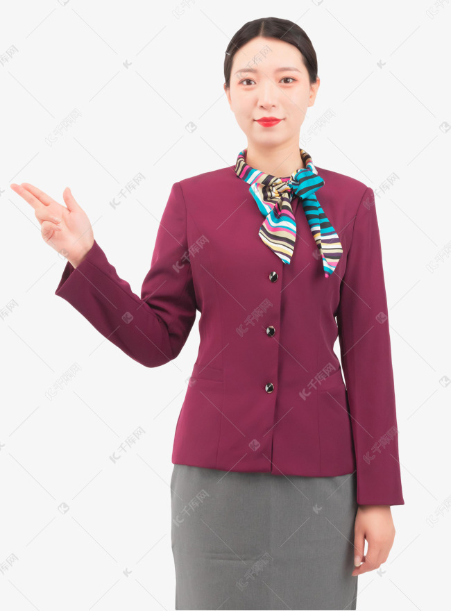 美女空姐介绍手势