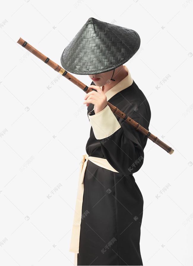 侠客男性手拿笛子