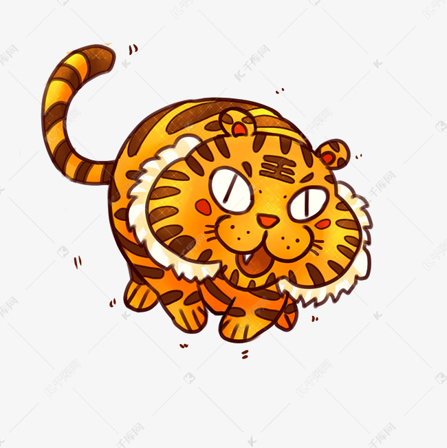 可爱老虎猛虎下山