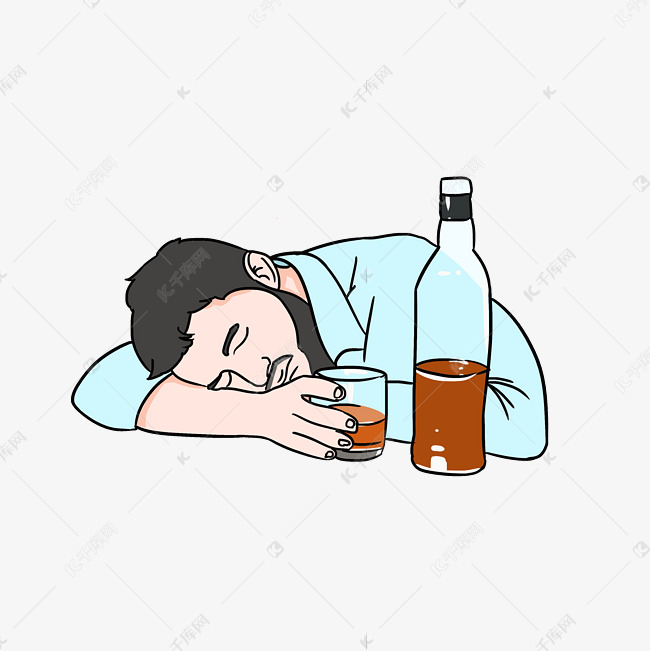 酒吧喝酒酗酒男子