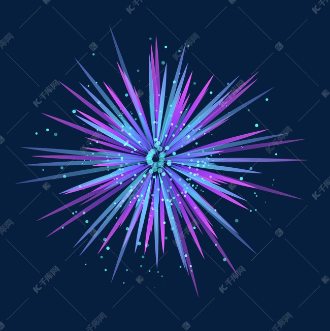 蓝紫科技中心发散光效爆炸烟花