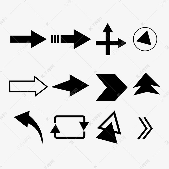 方向指向箭头符号图标