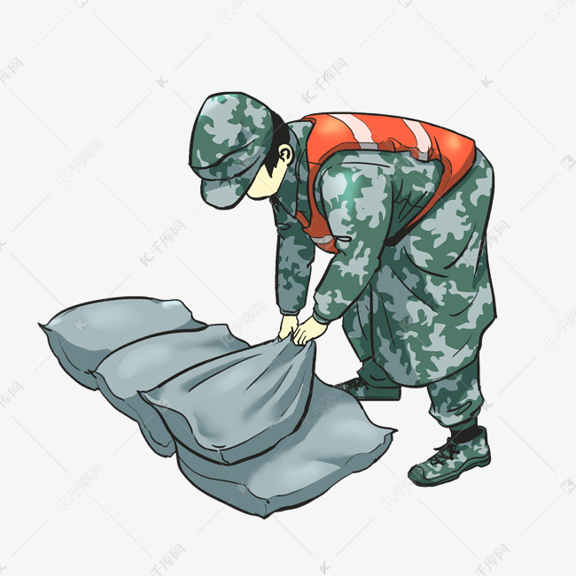 抗洪救灾救援疏导洪水沙袋