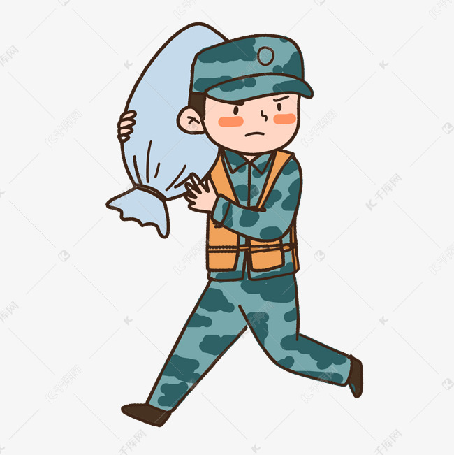 抗洪救灾扛沙袋