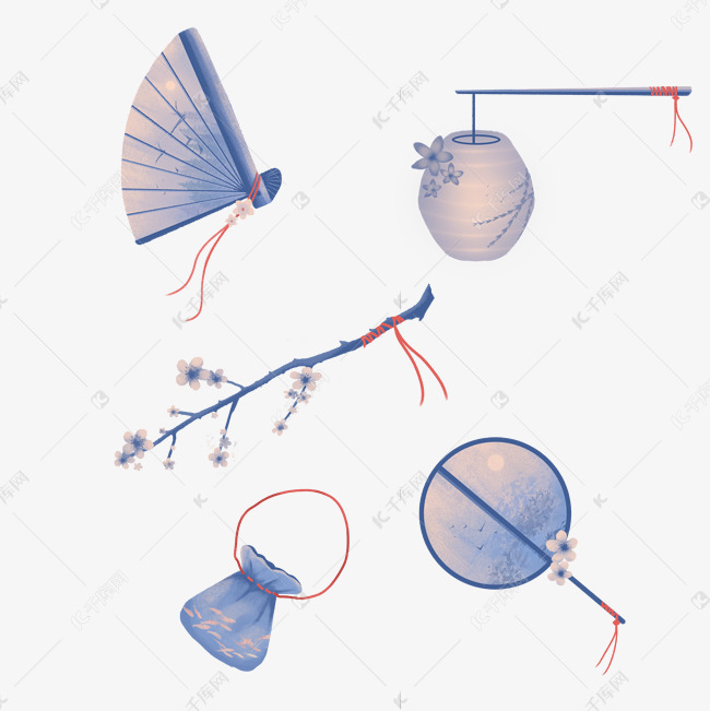 古风梦幻七夕贴纸素材图片免费下载-千库网