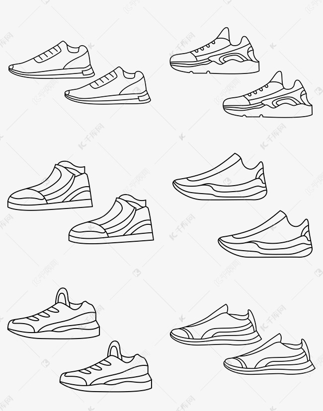 线描休闲鞋