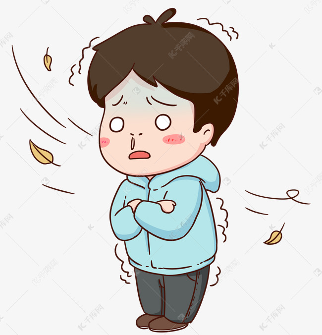 秋天换季着凉风吹感冒寒潮