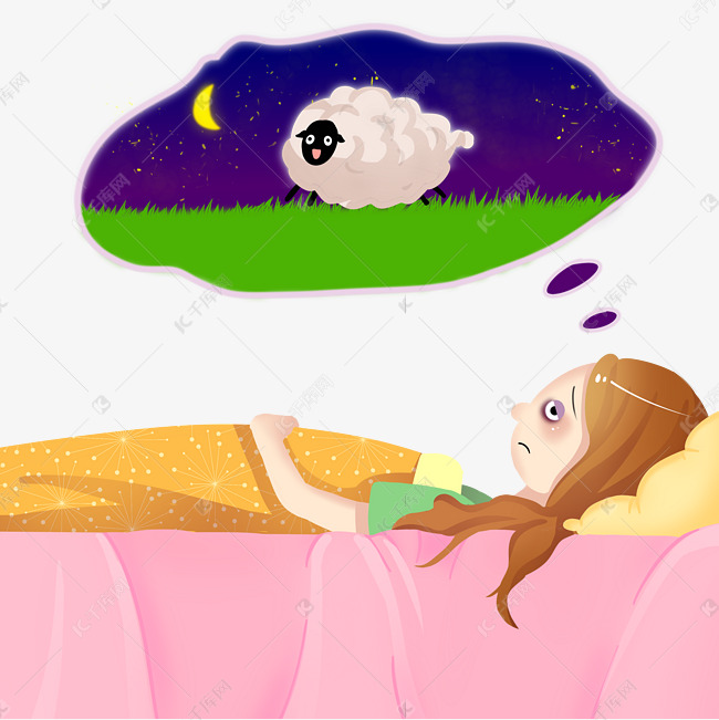 失眠睡不着女孩