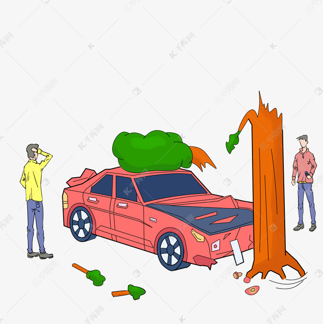 车祸撞树车辆