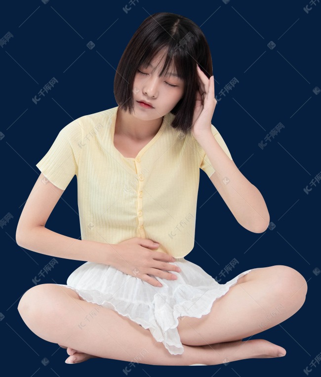 美女肚子疼