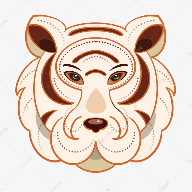 新中式国画白老虎头像