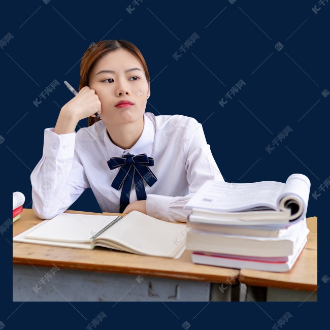 发呆看窗外的女同学