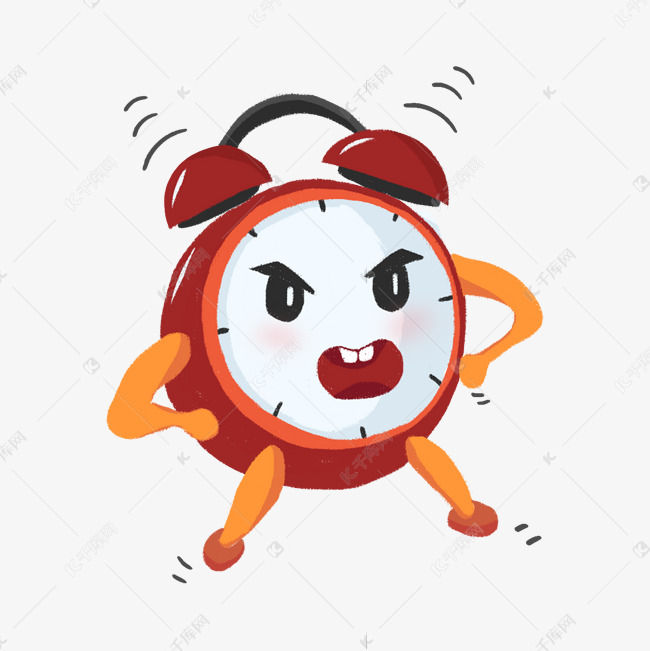 开学季开学闹钟拟人表情包