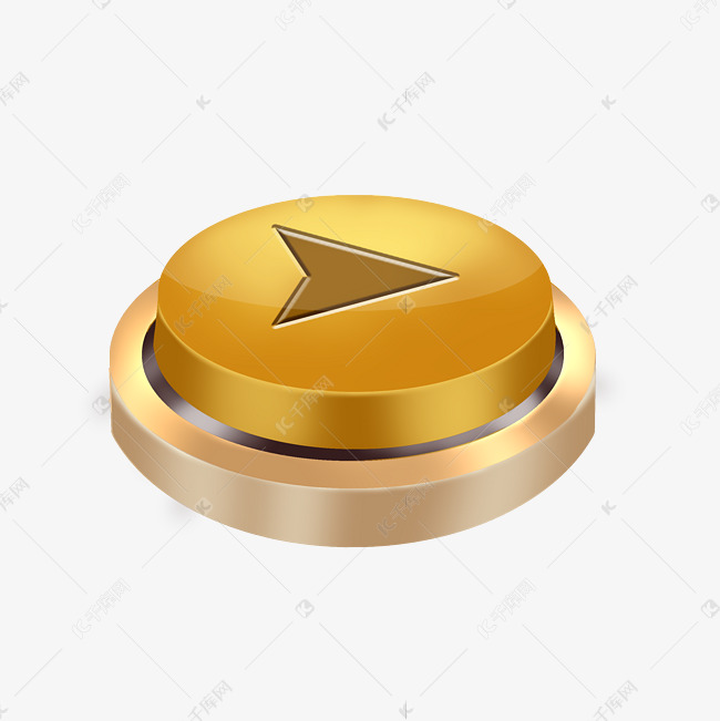 金色立体仿真按钮