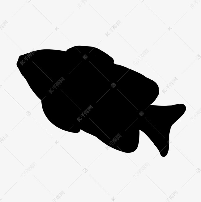 鱼剪影海洋生物小丑鱼