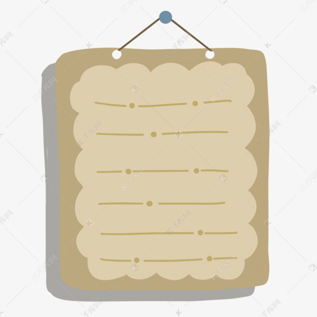 挂在墙上的卡通可爱标签纸素材图片免费下载-千库网