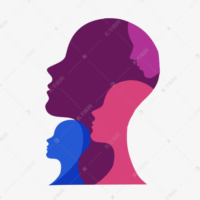 抽象彩色人脸重叠图案