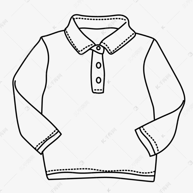 秋天季节长袖衬衫剪贴画黑白