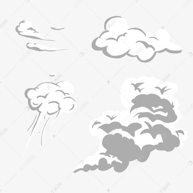 漫画烟雾气氛云朵素材图片免费下载 高清psd 千库网 图片编号