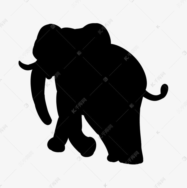 大象剪影远行跋涉