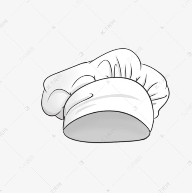 简约黑色白色手绘厨师帽