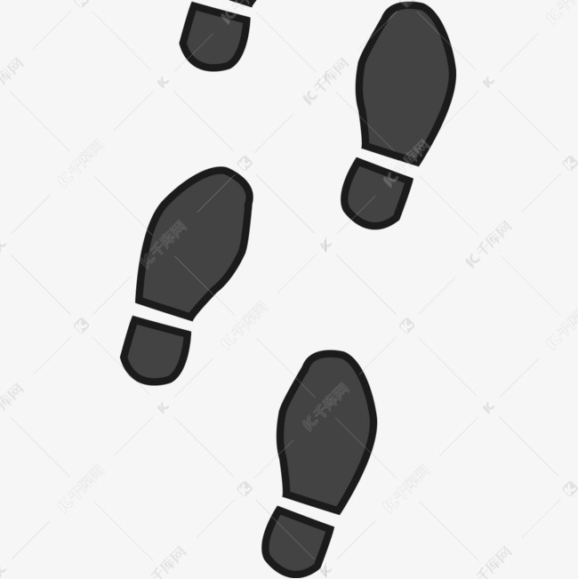 黑色行走鞋印剪贴画
