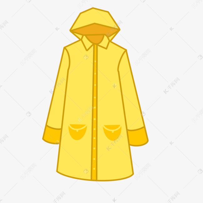 黄色立领雨衣剪贴画