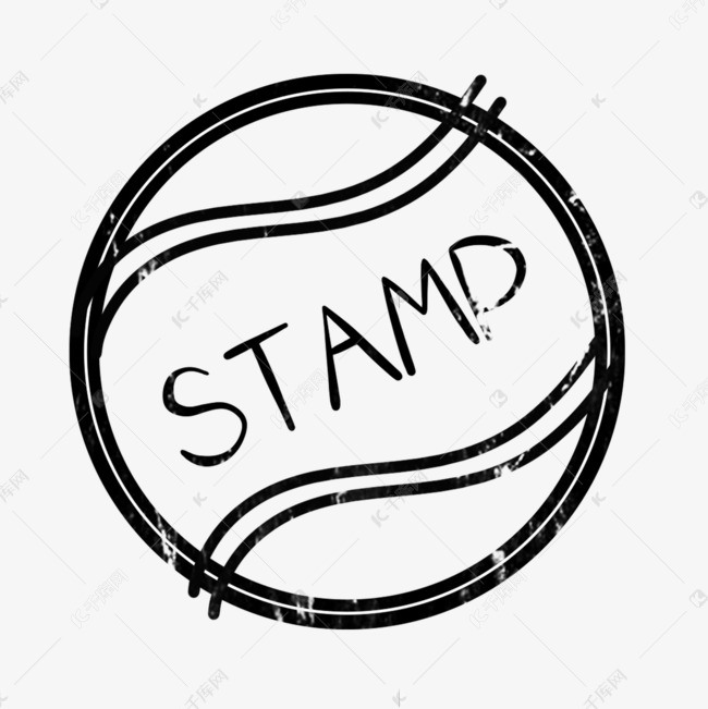 圆形黑色线条复古邮戳