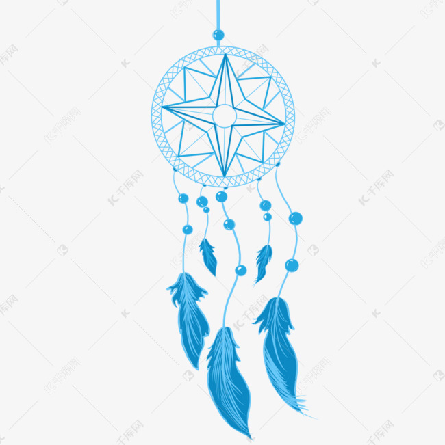 浅蓝色捕梦网剪贴画