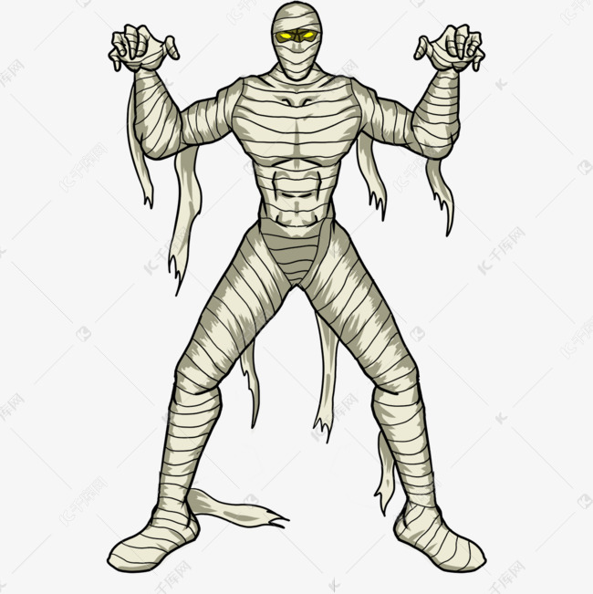 张开双手凶猛木乃伊剪贴画