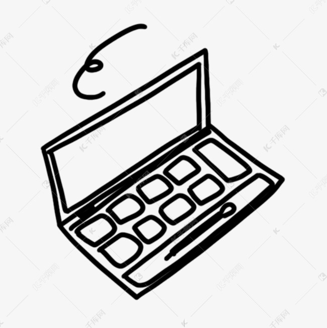 黑白涂鸦黑色简约眼影盘