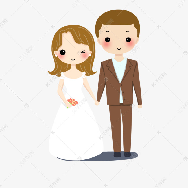 卡通双人婚纱西装