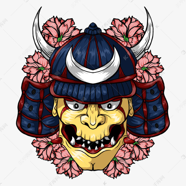 日本恶鬼武士汉尼娅面具樱花