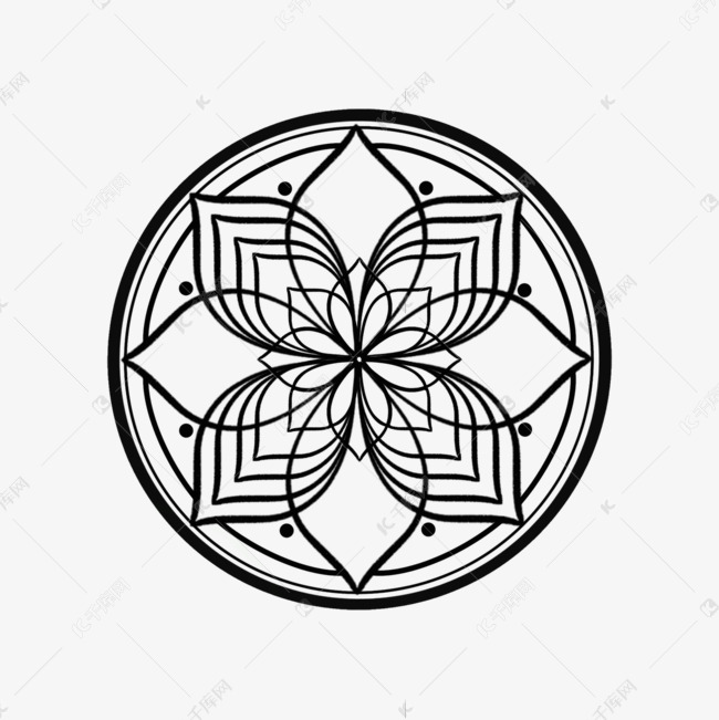 圆形线条精美花纹装饰