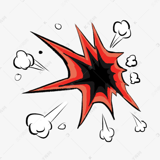 卡通风格爆炸红色爆破图案