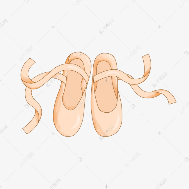 浅橙色软底舞蹈鞋芭蕾舞鞋剪贴画