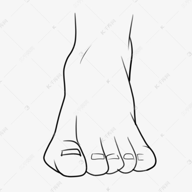 黑色简约线稿脚掌