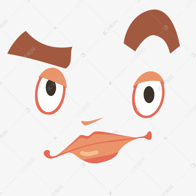 轻挑藐视卡通男人表情