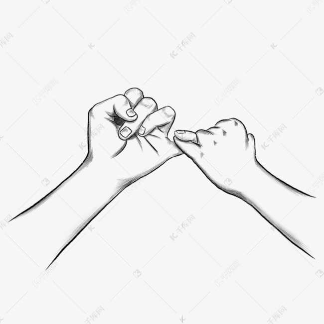 承诺小拇指拉钩的手势