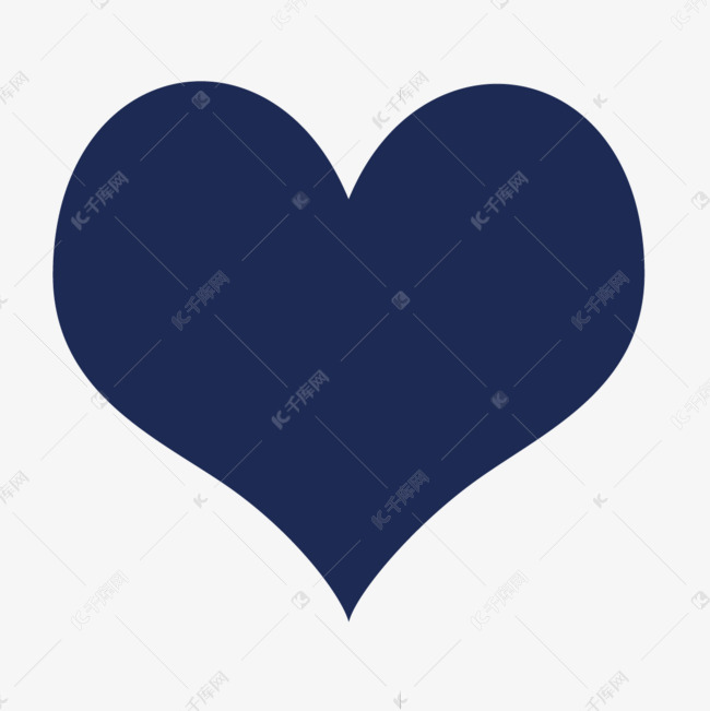 蓝色爱心纯色装饰图形