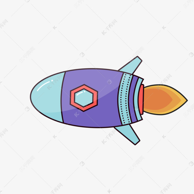 卡通可爱太空宇宙飞船